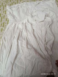(Donation )White Flared Patiala+dupatta