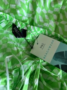 M&amp;S Pure Cotton Printed Midaxi Beach Dress