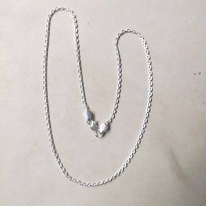 Pure Silver Mix Link Snack Chain 20 Inch