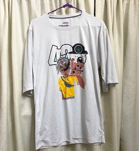 Unisex Gorillaz White Graphic Design T-shirt Size L