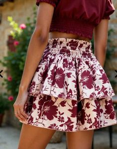Floral Ruffle Skirt