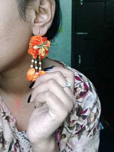 Floral Drop Earrings, (handmade)