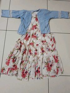 Floral Dress with Denim Jacket