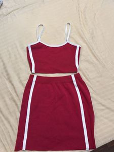 Ribbed Coord Red Set