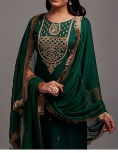 Emerald Green Embroidered Salwar Suit