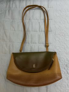 Vintage Olive & Tan Shoulder Bag