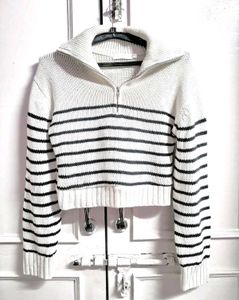 Striped Knit Pullover Sweater