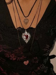 Y2k Gothic Heart Cross Pendant
