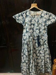 Black And White Flower Printed Dress