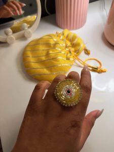 Pearl Bracelet and Ring Set with pouch new