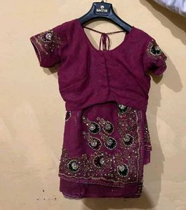 Embroidered Saree With Blouse Set