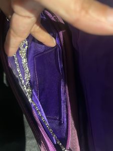 Elegant Purple Feathered Clutch