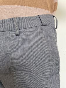 Grey Slim-Fit Dress Pants