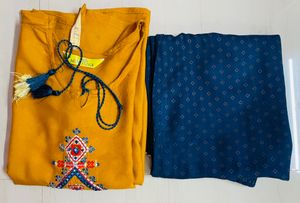 Beautiful Orange Kurta Palazzo Set, Size-M