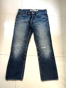 Ripped Straight Leg Jeans