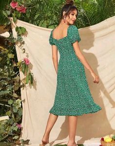 Floral Green Dress