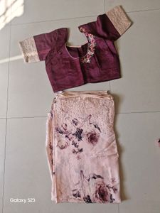 ♥️Dusty Pink Highly Expensive Heavy Work Saree