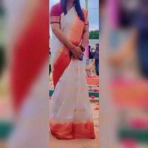 Beautiful Red White 🤍 Saree