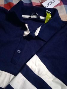 Striped Navy Blue Crop Top