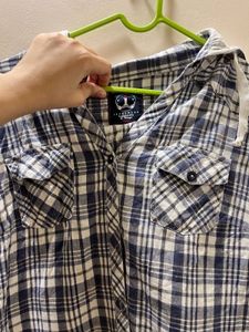 Plaid Hooded Shirt