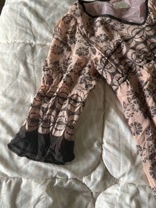 Floral Print Dress with Tie Waist
