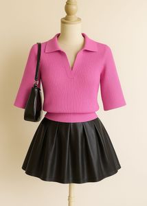 H&M COLLARED CROP TOP