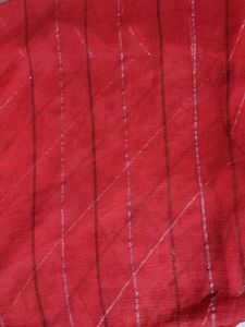 Red &amp; Silver Striped Scarf