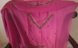 Pink New Saree With Blouse