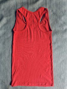 Red Ribbed Tank Top