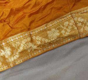 Orange Blouse Short Sleeves With Golden Border🧡💛