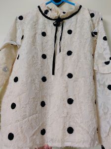 White And Black Polka Dot Top