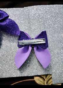 set of 3 Cute Purple Hair Bows