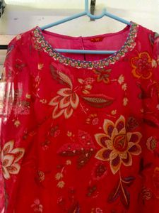 W FOR WOMEN Red Floral Print Kurti