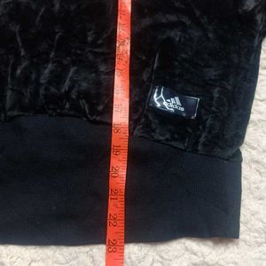 Adidas Black Velvet Cropped Sweatshirt