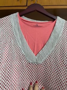 🆕 Ash Knit Sleeveless sweater Top Set