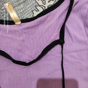 Purple Top with Tie Detail