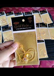 Gold Plated Pendant Necklace- 2 Pcs ✅✅✅