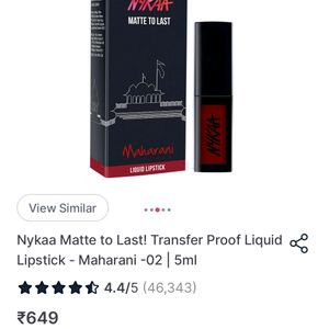 Nykaa Matte to Last! Transfer Proof Liquid L Lipstick Maharani -02 | 5ml