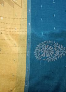 Elegant Blue &amp; Yellow Saree