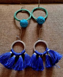 SET OF 2 HANDMADE EARRINGS DANGLERS