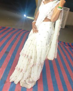 Elegant white Saree