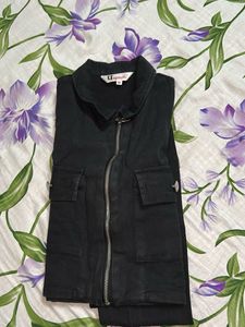 Black Denim Crop Jacket