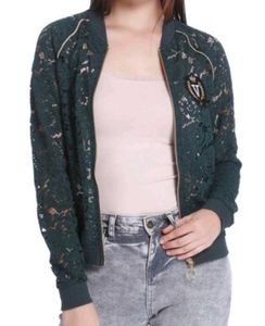 Vero Moda Zip-Front Lace Jacket