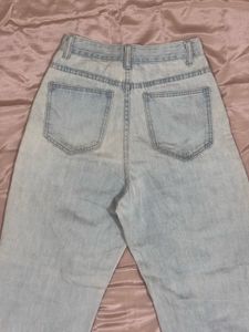 SHEIN High-Waisted Distressed Jeans
