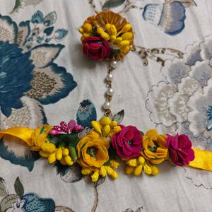 Floral Haldi Jewelry Set