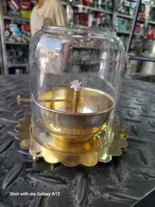 Brass Akhand Jyot Diya With Wick Lifting Screw