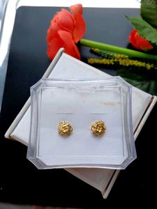 Gold Floral Stud Earrings
