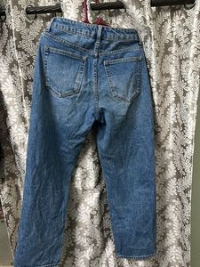 Blue Denim Straight Leg Jeans