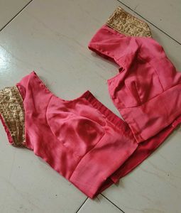 Elegant Pink Mirror Work Saree
