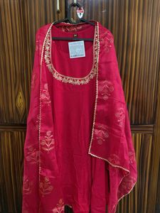 Elegant Pink Anarkali Kurta Set